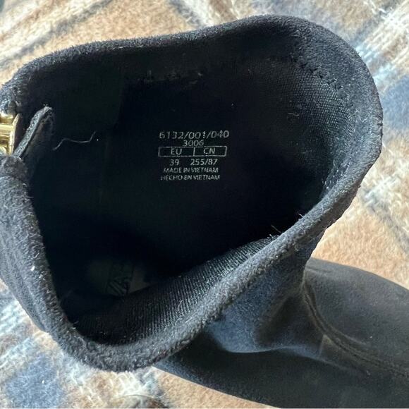 Zara Boots Womens EU 39 Black Tortoiseshell Heeled Ankle Ring Zipper Handle - Picture 5 of 12